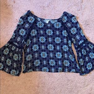 Printed long sleeve blouse